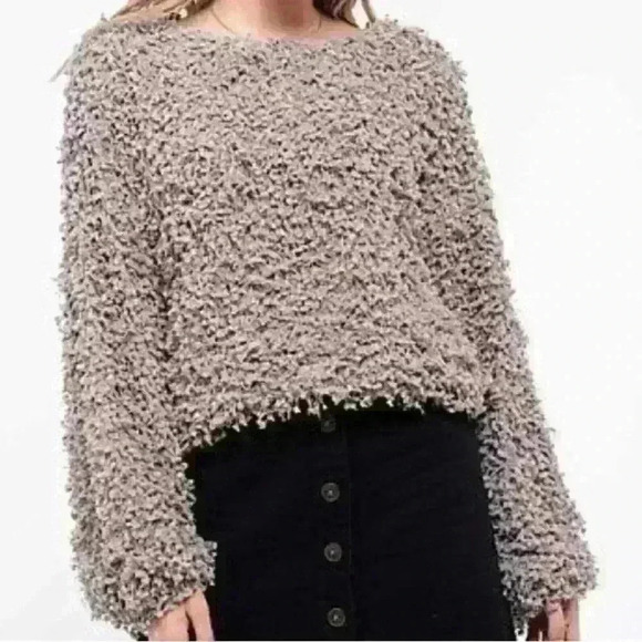 Blu Pepper Light pullover Sweater. Shaggy Popcorn Knit Size M. Mauve. - Picture 3 of 10